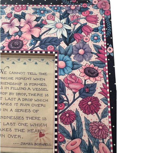 Vintage 1997 MARY ENGELBREIT Floral Picture Frame | Friendship Quote | Sunflower - Picture 5 of 10